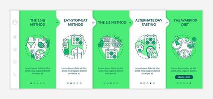 Dieting patterns onboarding vector template