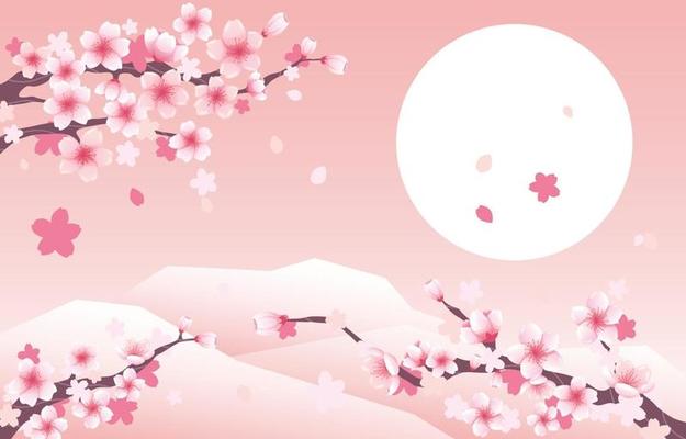 Pink Background Cherry Blossom gambar ke 9