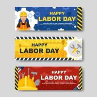 Happy Labor Day Banner Set vector
