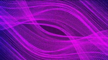 Waving Dynamic Line on Violet Circuit Microchip Technology Background vector