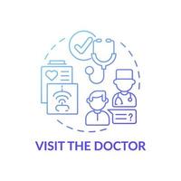 Visit the doctor blue gradient concept icon