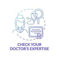 Check your doctor expertise blue gradient concept icon