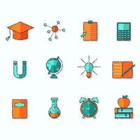 conjunto de iconos de educación vector