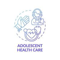 Adolescent health care blue gradient concept icon vector