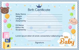 Cute Baby Birth Certificate vector