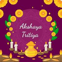 Fondo de akshaya tritiya en diseño plano vector