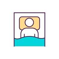 Practicing good sleep habits RGB color icon vector