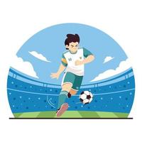 jugador de fútbol pateando diseño de pelota vector