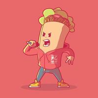 That is a Wrap vector illustration. Food, music, funny design concept.