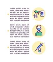 Infection spread prevention concept line icons with text vector