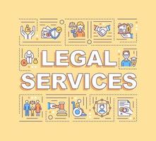 banner de conceptos de palabra de servicios legales vector