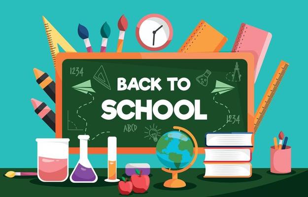 Back to School Flat Design Background