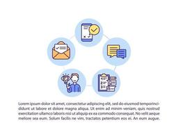 Iconos de línea de concepto de consulta en línea con texto vector