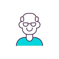Healthy ageing RGB color icon vector