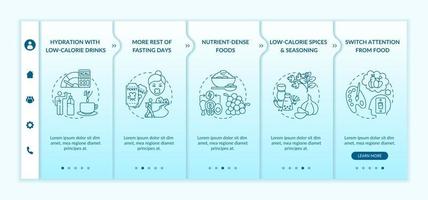 Intermittent fasting tips onboarding vector template