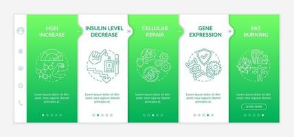 Intermittent fasting health effects onboarding vector template