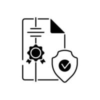 Intellectual property broker black linear icon vector