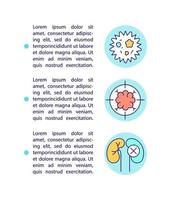 Iconos de línea de concepto de efectos de salud de microplásticos con texto vector