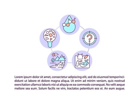 iconos de línea de concepto de problemas ambientales con texto vector