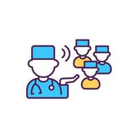 Doctor refer to specialists RGB color icon vector