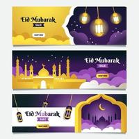 Eid Mubarak Banner Collection vector
