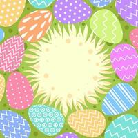 diseño de fondo de huevos de pascua coloridos planos vector