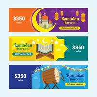 Set of Ramadan Kareem Vouchers vector