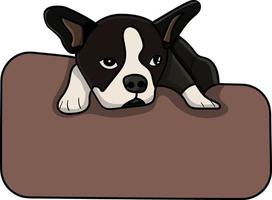 Perro acostado sobre una almohada perfecta para proyecto de diseño. vector