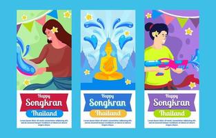 Set of Songkran Celebration Event Banners vector
