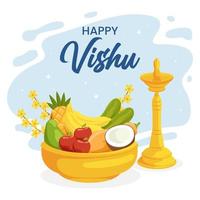 concepto de celebración del día de vishu vector