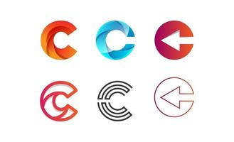 letter C logo set design template vector