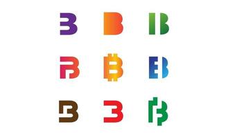 Establecer la ilustración de vector de plantilla de logotipo letra b