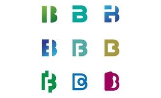Establecer la ilustración de vector de plantilla de logotipo letra b