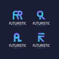 Initial Letter R Logo with Modern Concept in Blue Gradient. Usable for Business and Technology Logos. R Logo for business, app, startup and brand vector