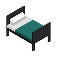 Isometric Bed On White Background vector