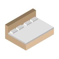 Isometric Bed On White Background vector