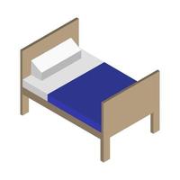 Isometric Bed On White Background vector
