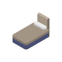 Isometric Bed On White Background vector