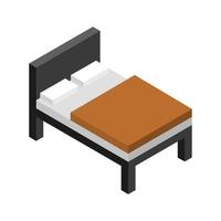 Isometric Bed On White Background vector