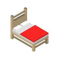 Isometric Bed On White Background vector