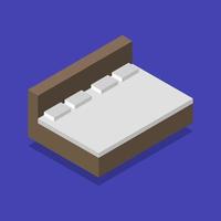 Isometric Bed On White Background vector