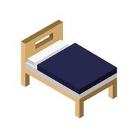 cama isométrica sobre fondo blanco vector