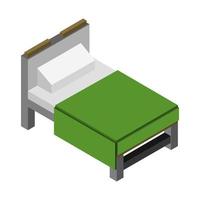 Isometric Bed On White Background vector