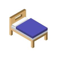 cama isométrica sobre fondo blanco vector