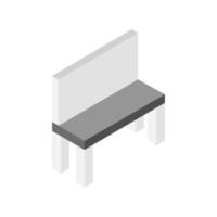 Isometric Bench On White Background vector