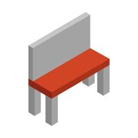 Isometric Bench On White Background vector