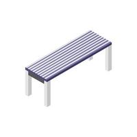 Isometric Bench On White Background vector