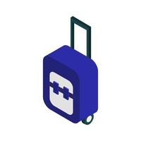 Isometric Travel Suitcase On White Background vector