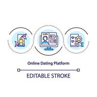 Online dating platform concept icon vector