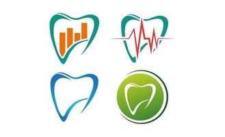 elemento de icono de ilustración de vector de plantilla de logotipo de negocio de salud de diente dental